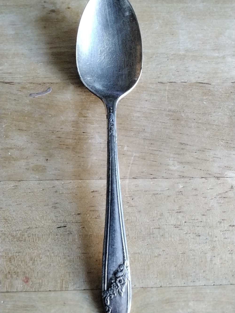 Vintage Silver-Tone Decorative Table Spoon - Silver